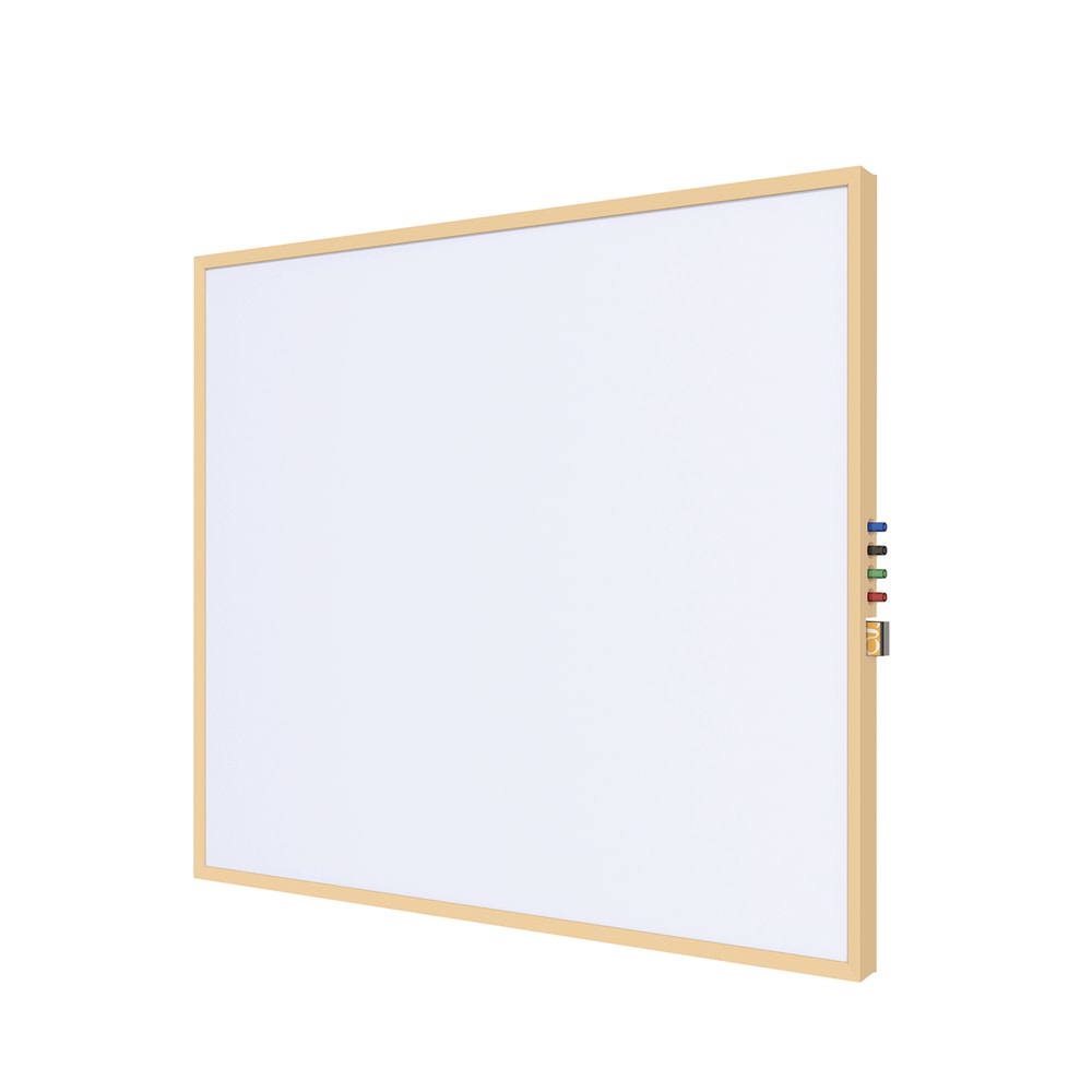 Ghent Impression Non-Magnetic Dry-Erase Whiteboard, Porcelain, 35-3/4in x 47-3/4in, White, Maple Wood Frame