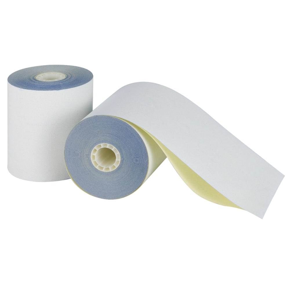 Office Depot Brand 2-Ply Paper Rolls, 3-1/4in x 96ft, Canary/White, Carton Of 60