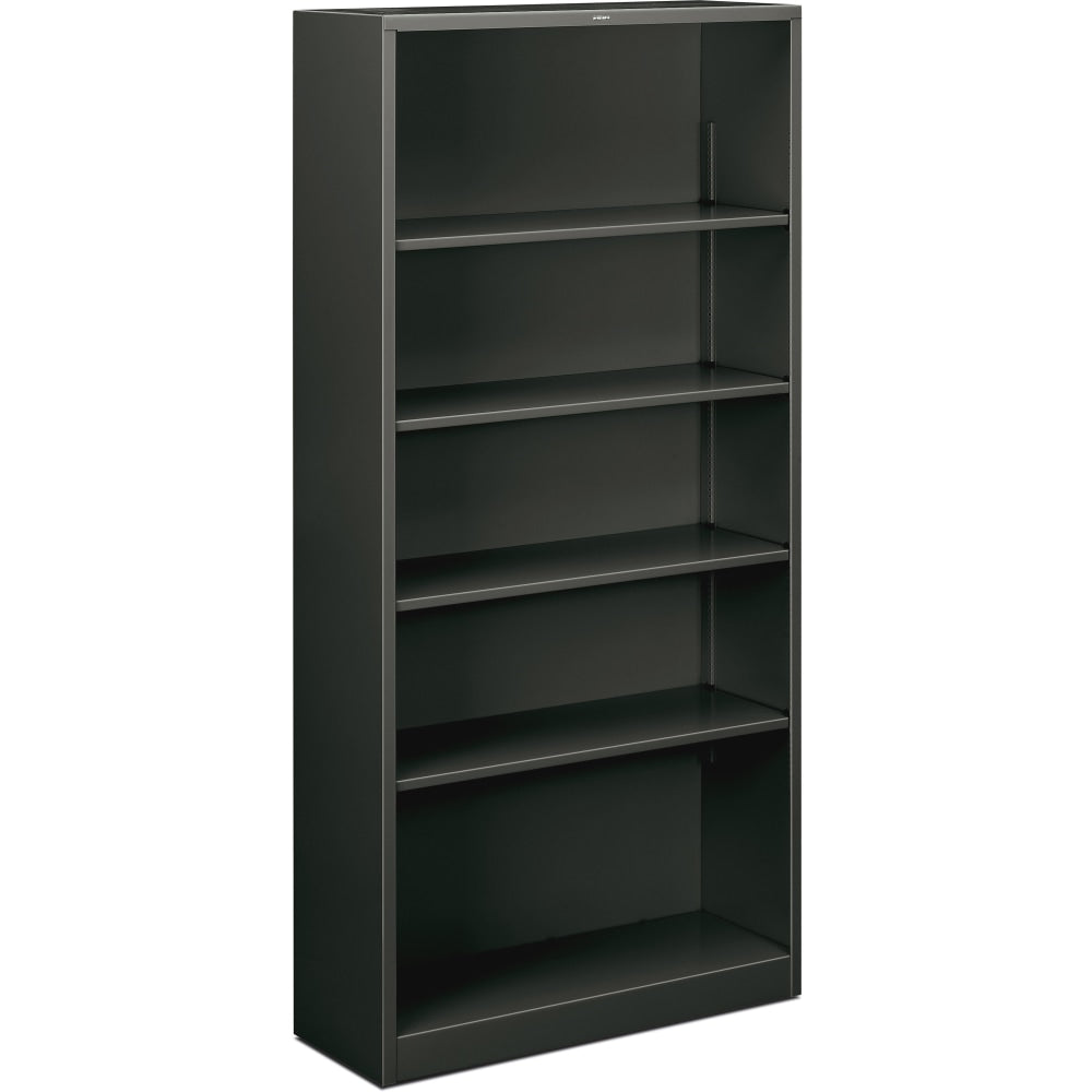 HON Brigade Steel Modular Shelving Bookcase, 5 Shelves, 71inH x 34-1/2inW x 12-5/8inD, Charcoal