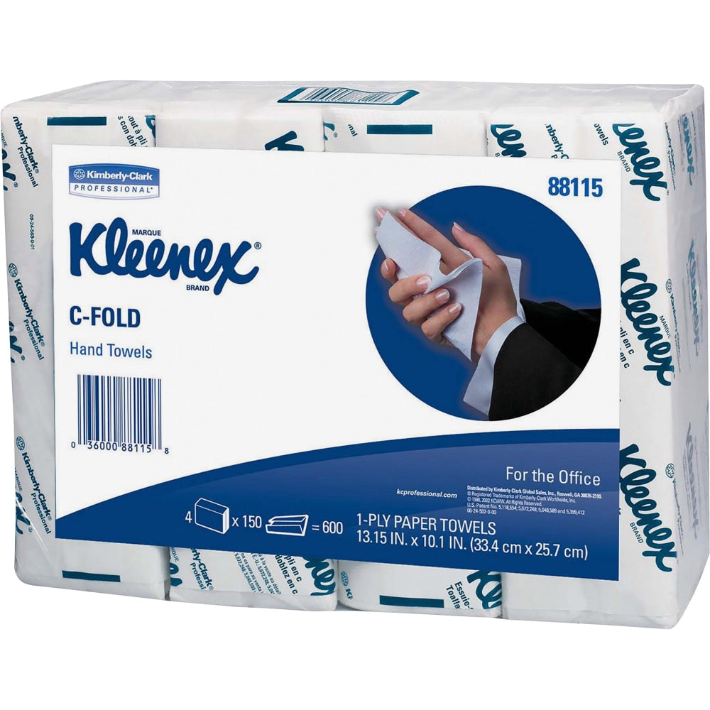 Kleenex C-Fold 1-Ply Paper Towels, 150 Sheets Per Roll, Pack Of 16 Rolls