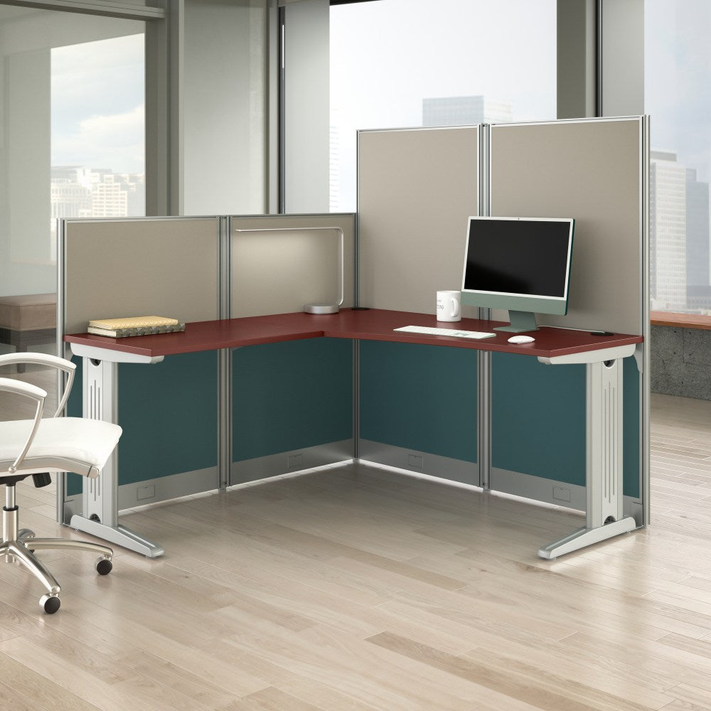 Bush Business Furniture Office In An Hour L Workstation, Hansen Cherry Finish, Standard Delivery