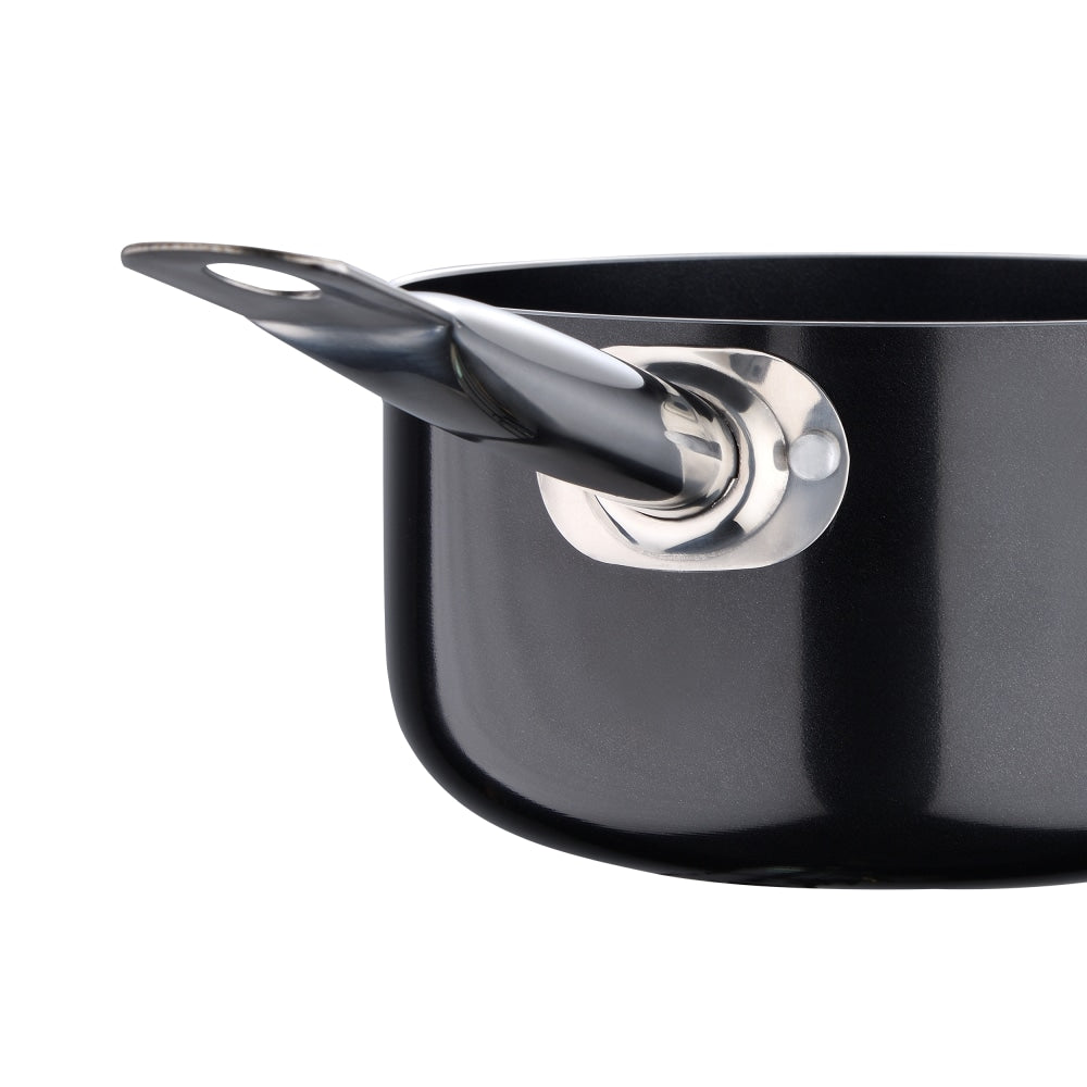 Bergner 3.5-Quart Aluminum Non-Stick Saucepan, Black