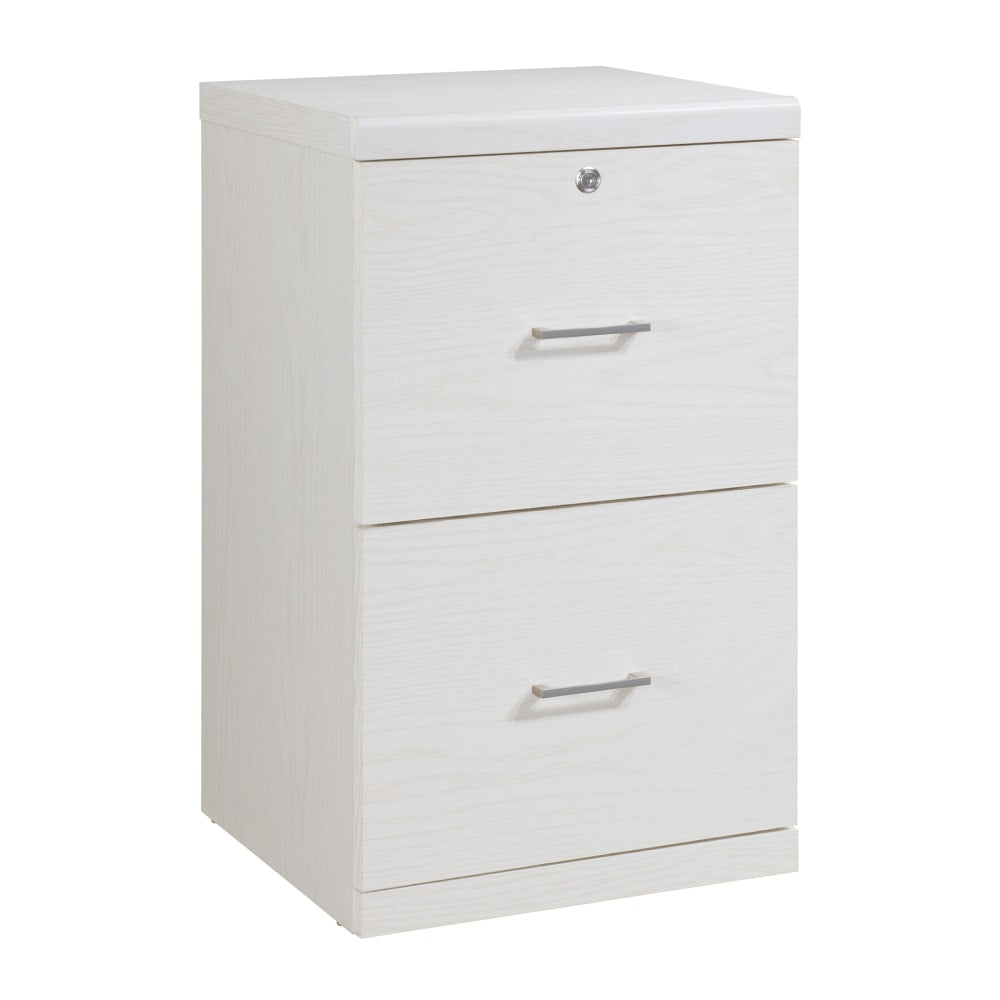 Office Star Alpine 17inD Vertical 2-Drawer File Cabinet With Lockdowel Fastening System, White