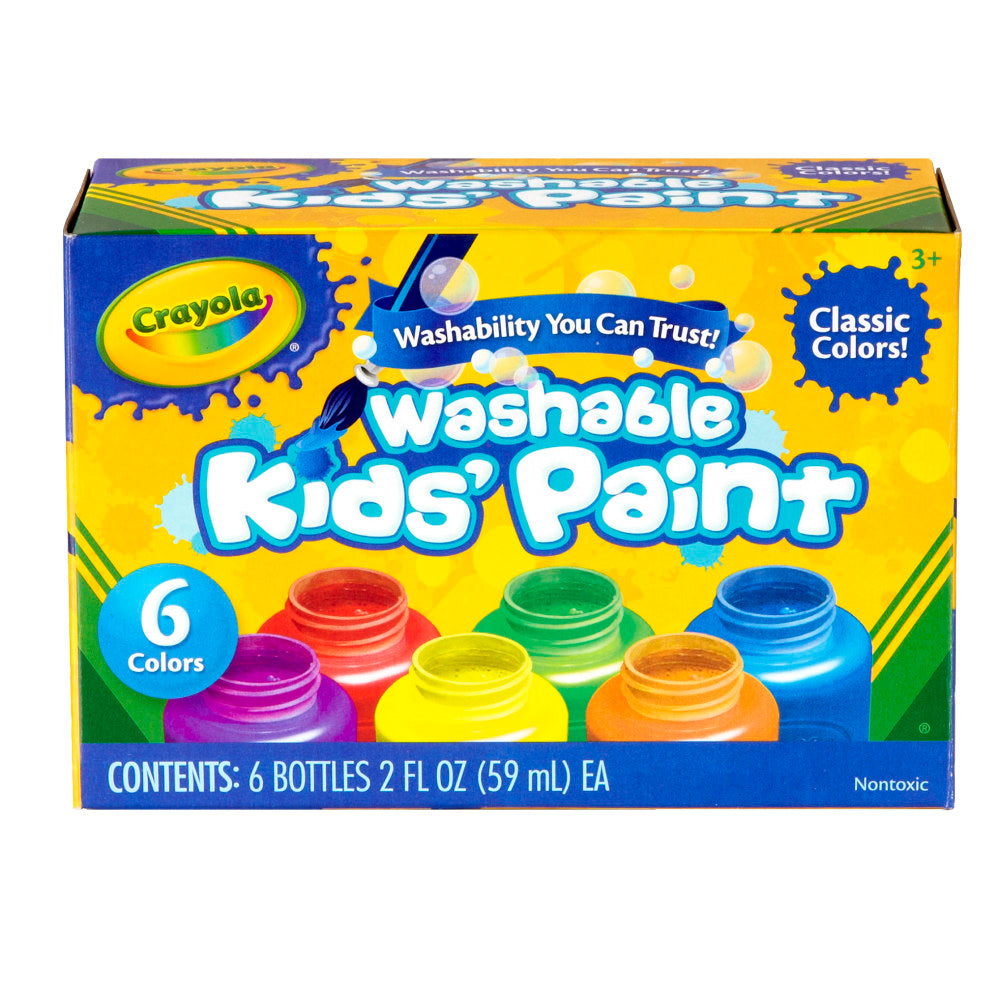 Crayola Washable Paint, 2 Oz, Pack Of 6