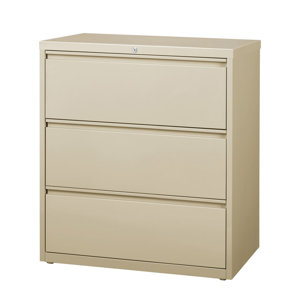 WorkPro 36inW x 18-5/8inD Lateral 3-Drawer File Cabinet, Putty