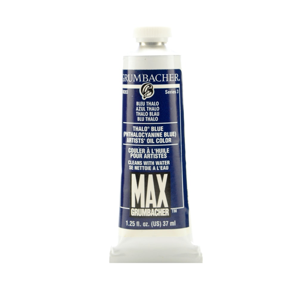 Grumbacher Max Water Miscible Oil Colors, 1.25 Oz, Thalo Blue, Pack Of 2