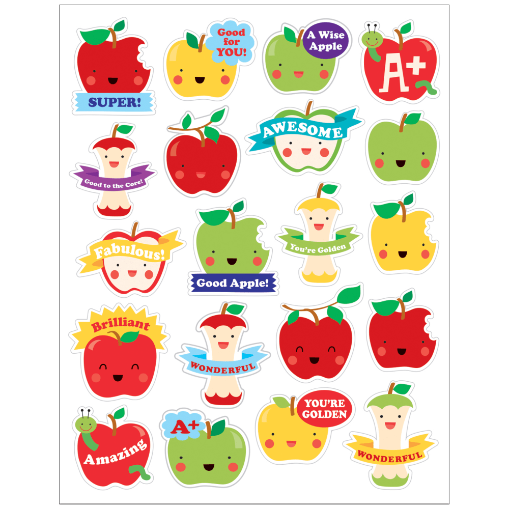 Eureka Scented Stickers, Apple, 80 Stickers Per Pack, Set Of 6 Packs