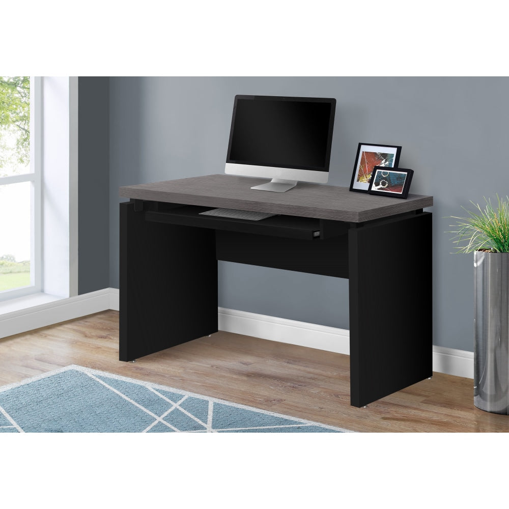 Monarch Specialties Selene 48inW Computer Desk, Black/Gray