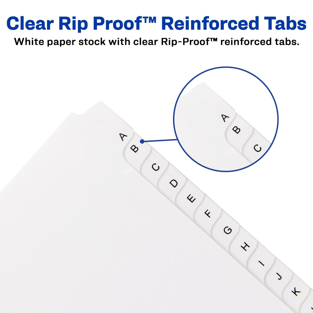 Avery Allstate-Style Collated Legal Exhibit Dividers, 8 1/2in x 11in, White Dividers/White Tabs, A-Z, Pack Of 26 Tabs