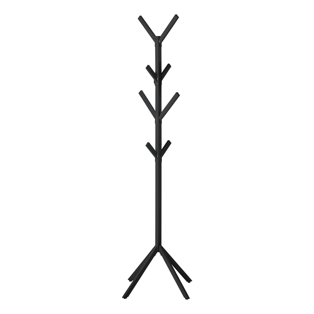 Monarch Specialties Frida Coat Rack, 70-1/4inH x 17-1/2inW x 17-1/2inD, Black