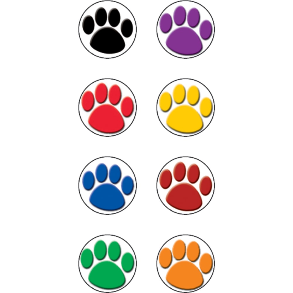 Teacher Created Resources Mini Stickers, Colorful Paw Prints, 528 Stickers Per Pack, Set Of 12 Packs