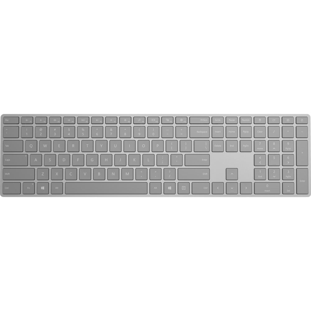 Microsoft Surface Keyboard - Wireless Connectivity - Bluetooth - QWERTY Layout - Smartphone - Mac, Android, Windows, iOS - Silver