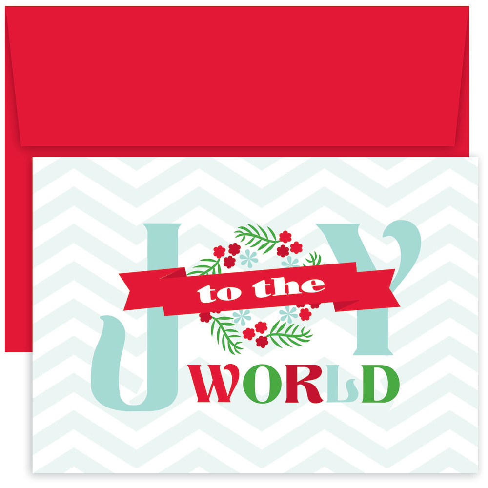 Great Papers! Holiday Greeting Cards With Envelopes, 7 7/8in x 5 5/8in, Joy To The World, Pack Of 18