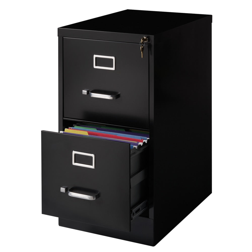 WorkPro 22inD Vertical 2-Drawer File Cabinet, Black