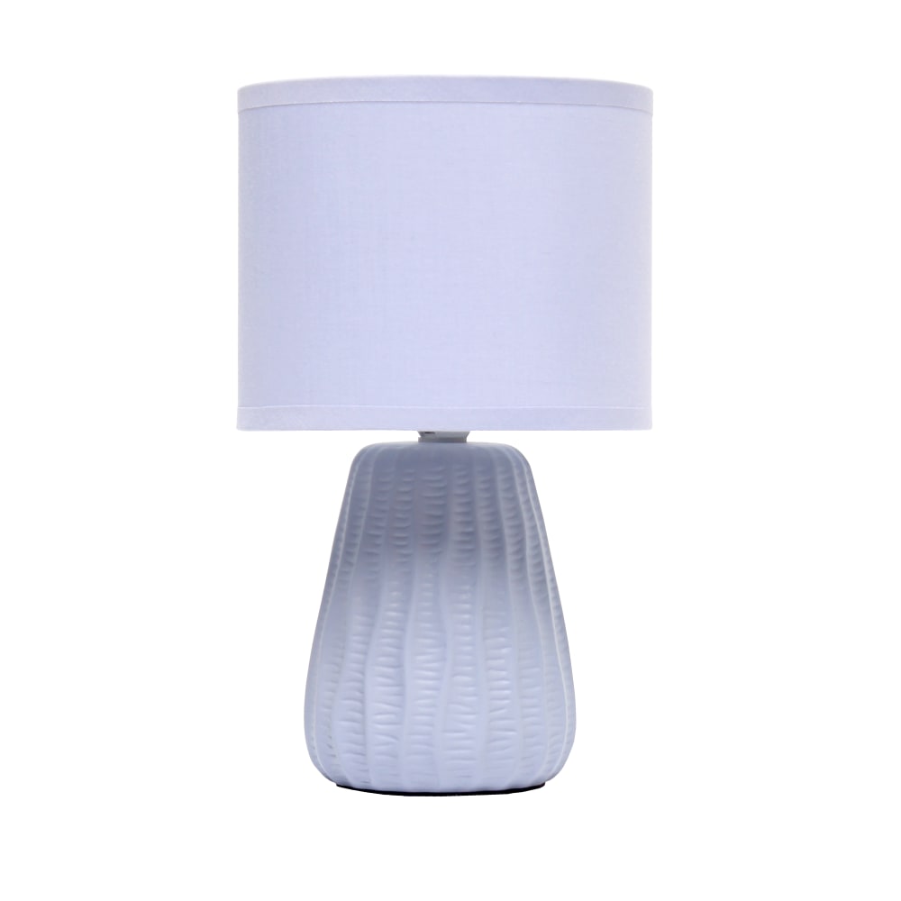 Simple Designs Mini Texture Pastel Accent Table Lamp, 11-1/16inH, Periwinkle/Periwinkle