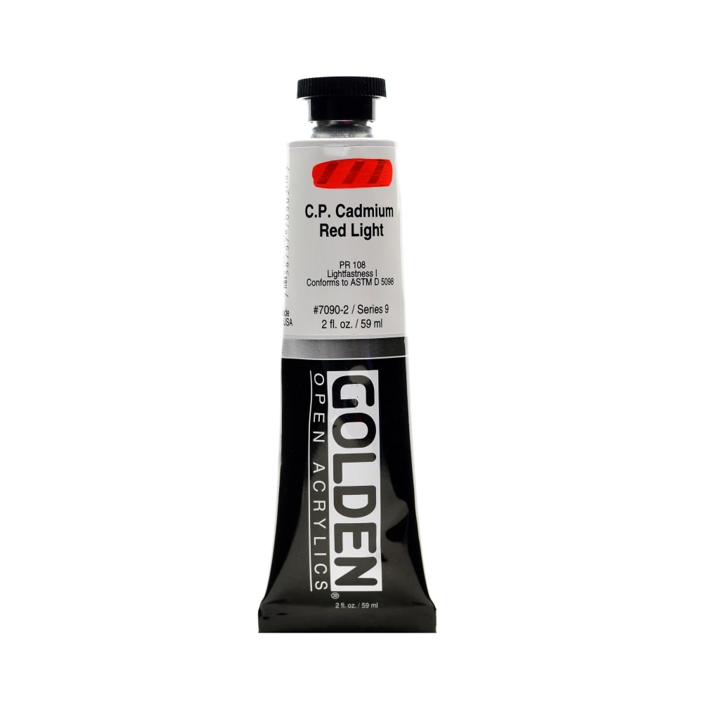 Golden OPEN Acrylic Paint, 2 Oz Tube, Cadmium Red Light (CP)