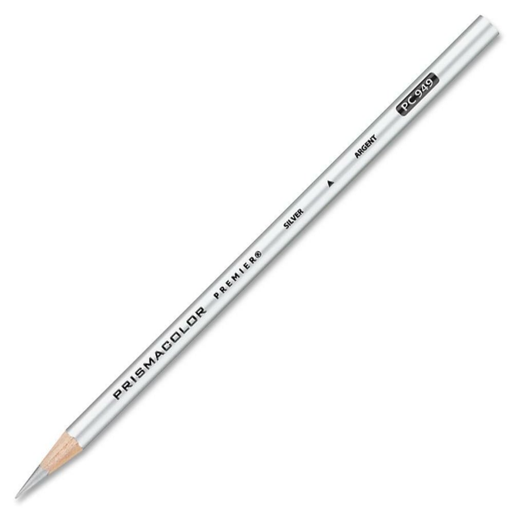 Prismacolor Professional Thick Lead Art Pencil, Metallic Silver, Set Of 12