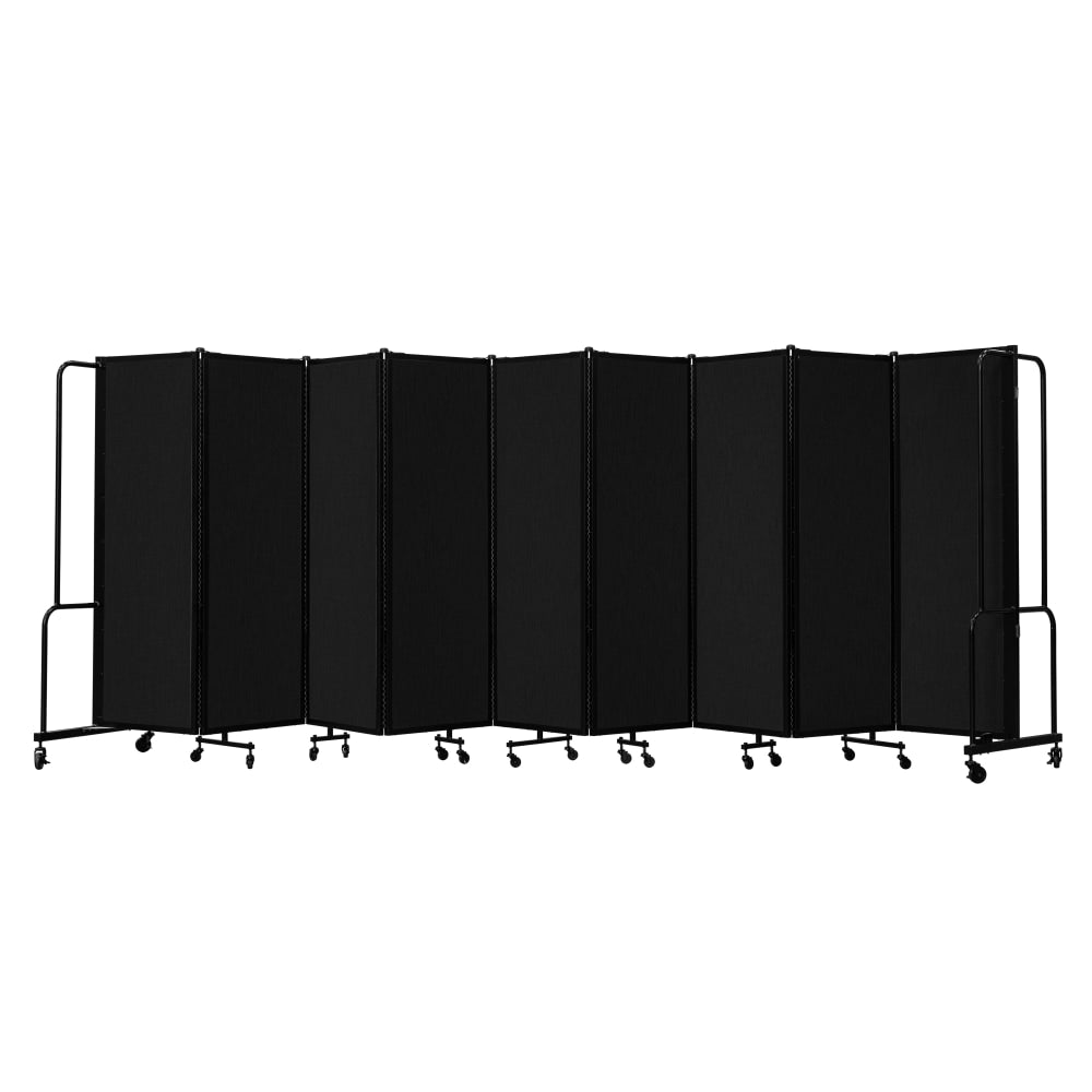 National Public Seating Room Divider, 9-Section, 72inH x 27inW x 210inD, Black