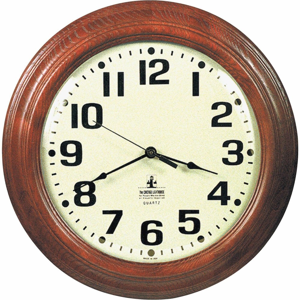 SKILCRAFT 12in Executive Hardwood Clock, Mahogany Frame (AbilityOne 6645-01-421-6904)