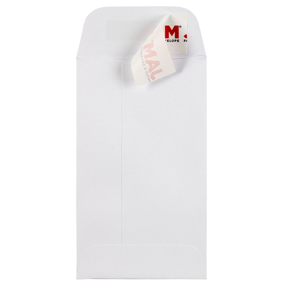 JAM Paper Coin Envelopes, #3, Peel & Seal, White, Pack Of 50 Envelopes