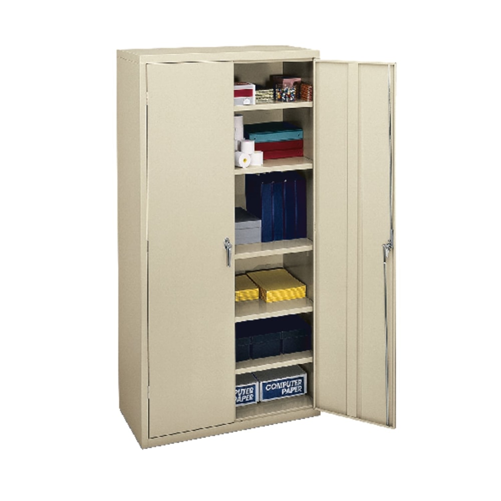 HON Brigade Storage Cabinet, 5 Adjustable Shelves, 72inH x 36inW x 24 1/4inD, Putty