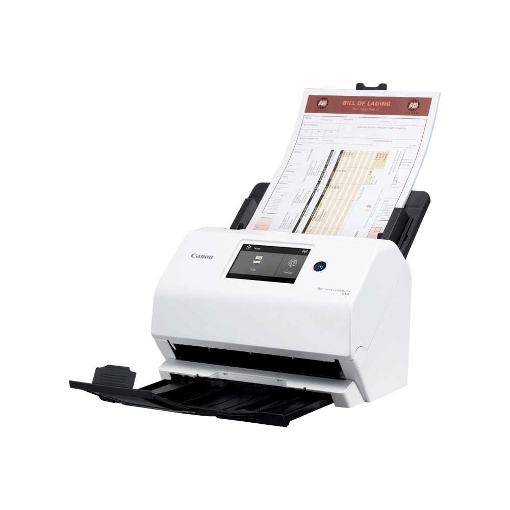 Canon imageFORMULA R50 Office - Document scanner - Contact Image Sensor (CIS) - Duplex - Legal - 600 dpi - up to 40 ppm (mono) / up to 40 ppm (color) - ADF (60 sheets) - up to 4000 scans per day - USB, Wi-Fi