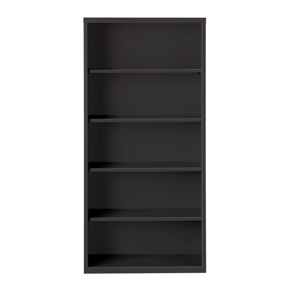 Hirsh 72inH 5-Shelf Metal Bookcase, Black