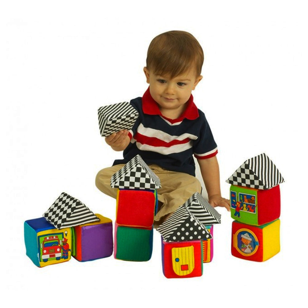 Small World Toys Knock-Knock Blocks, Multicolor, Set Of 16 Blocks