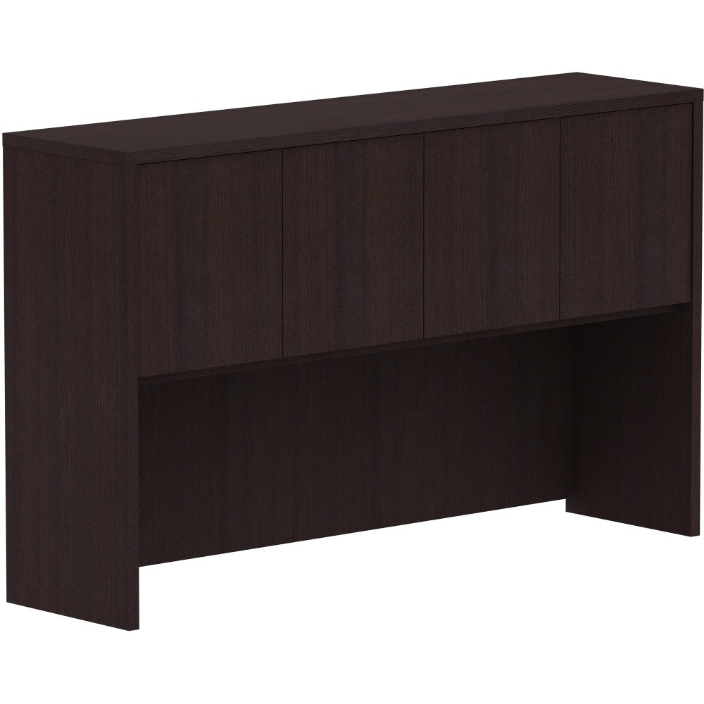 Lorell Laminate 4-Door Hutch, 36inH x 60inW x 15inD, Espresso