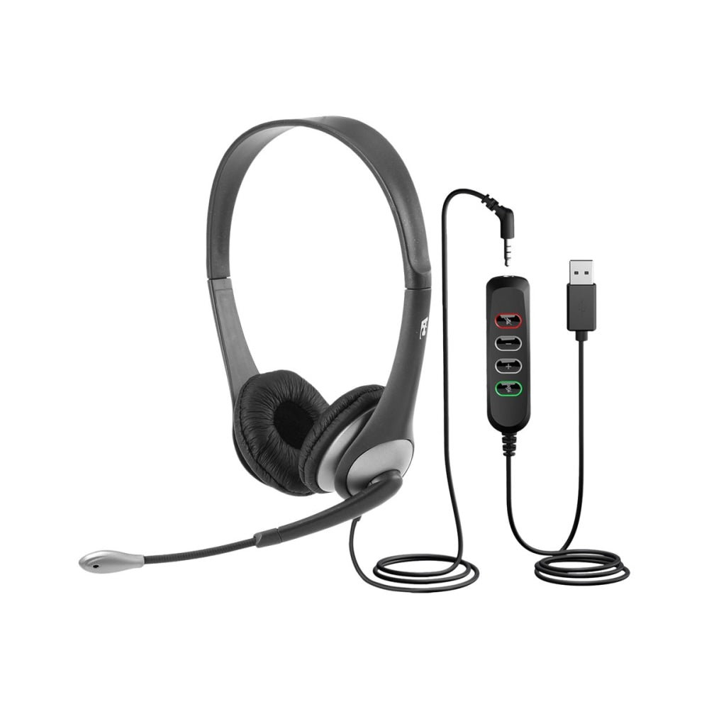 Cyber Acoustics AC 204 - Headset - on-ear - wired - 3.5 mm jack