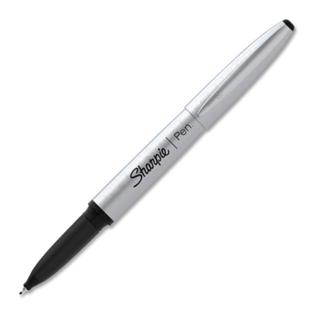 Sharpie Stainless Steel Refillable Pen, Fine Point, Stainless Steel Barrel, Black Ink