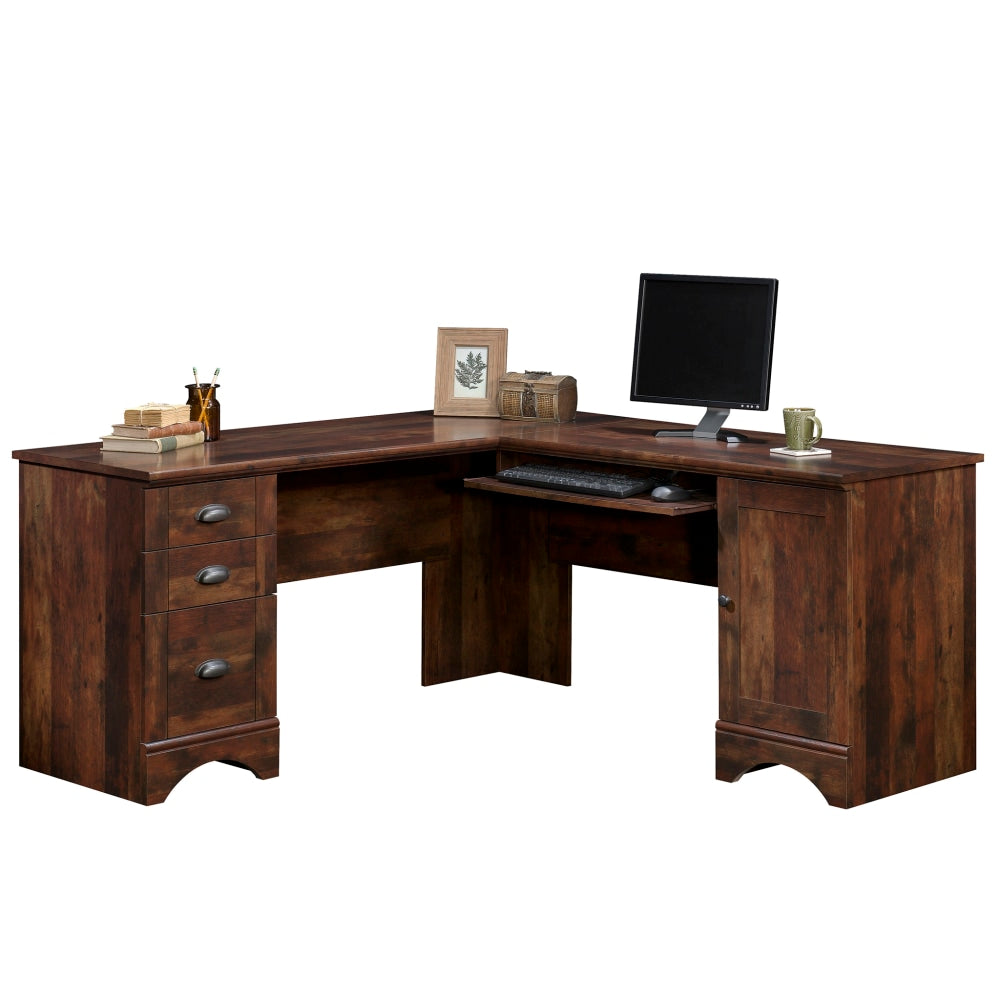 Sauder Harbor View 67inW Corner Desk, Curado Cherry