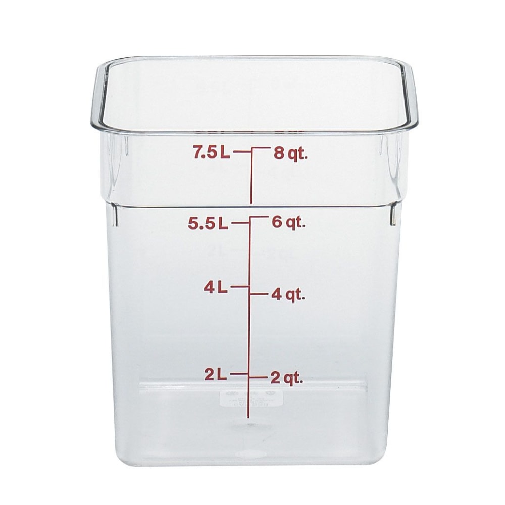 Cambro Square Food Storage Containers, 8-Quart, Clear, Pack Of 6 Containers