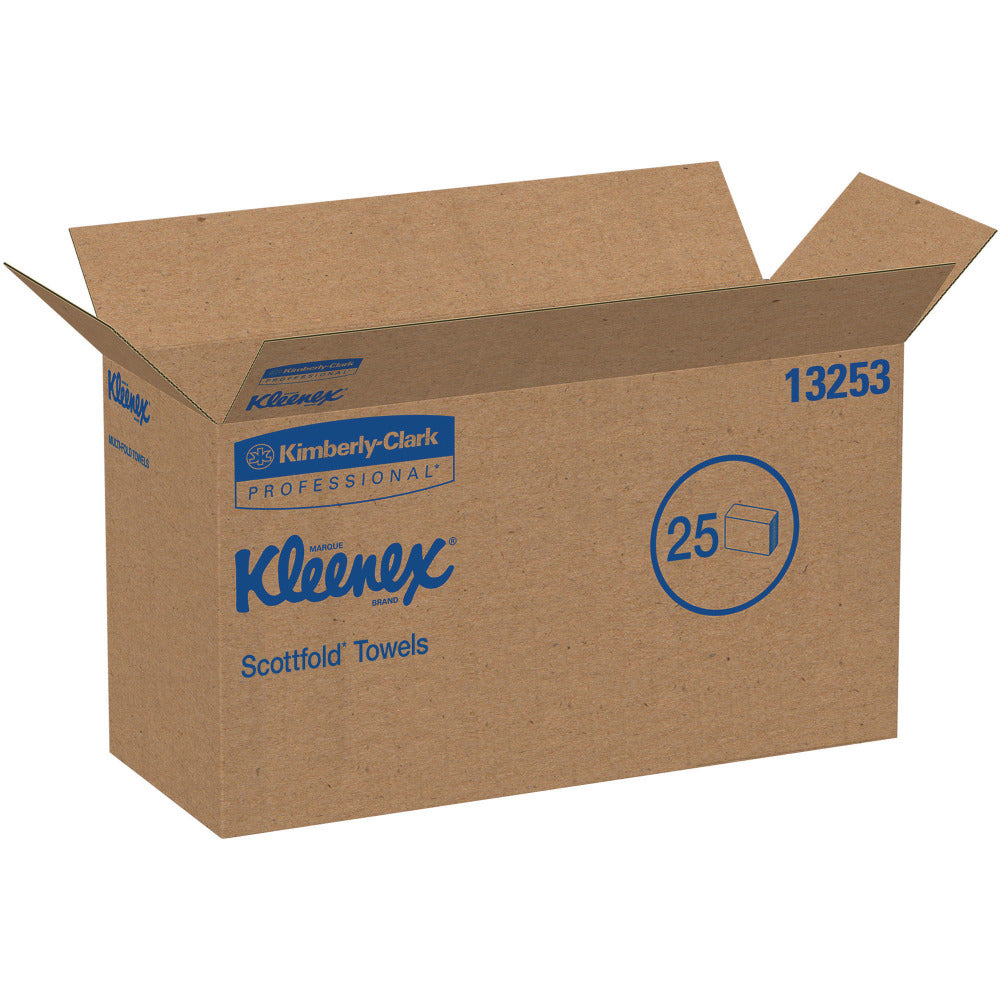 Kleenex Scottfold 1-Ply Paper Towels, 40% Recycled, 120 Sheets Per Pack, Case Of 25 Packs