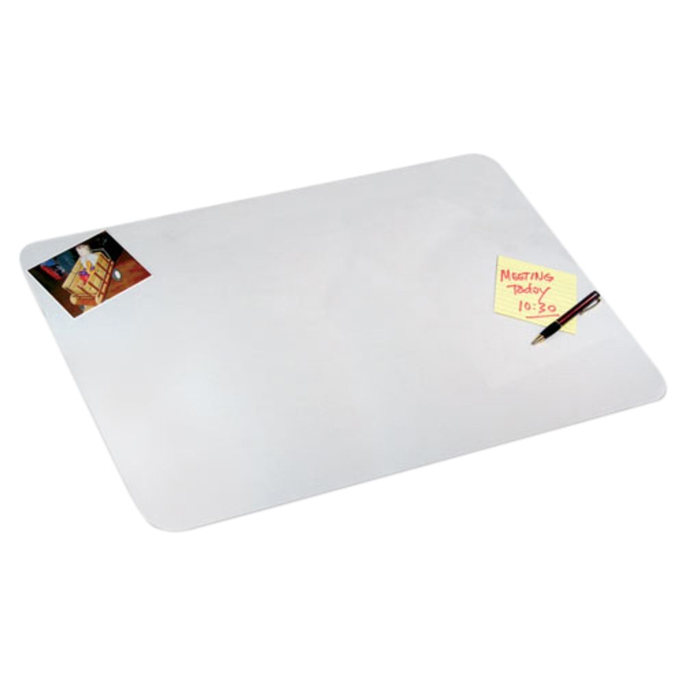 Artistic Eco-Clear Desk Pad With Antimicrobial  Protection, 19inH x 24inW, Frosted Clear