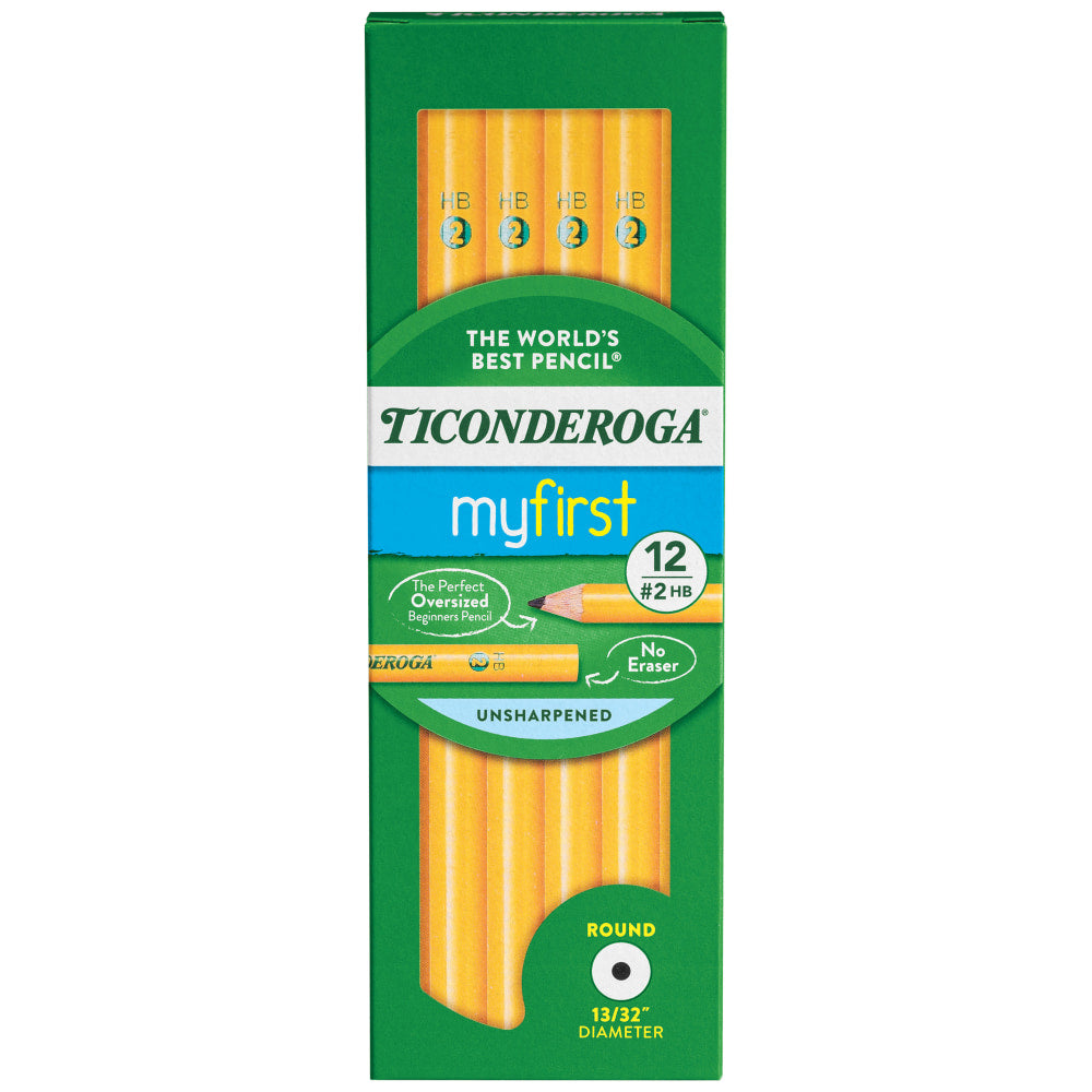 Ticonderoga Beginners Elementary Untipped Wood Pencils, HB Lead, Pack of 12