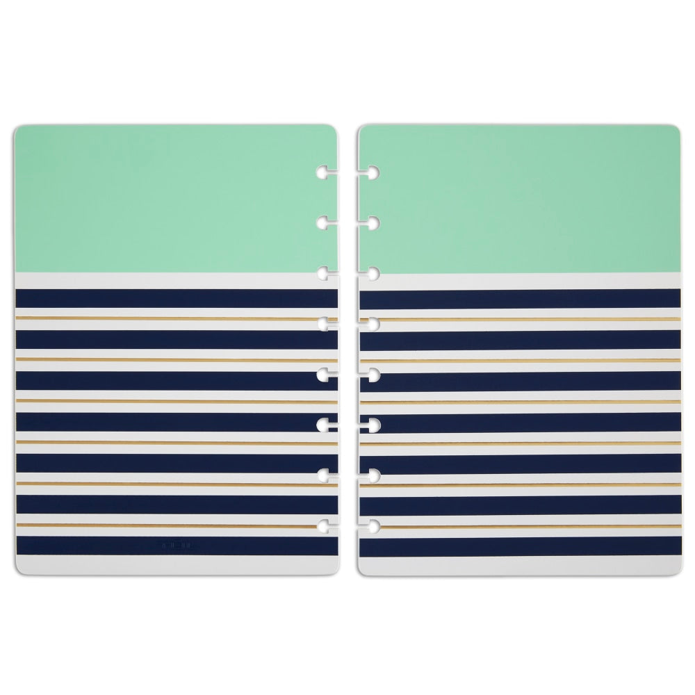 TUL Discbound Notebook Covers, Junior Size, Mint Stripes, Pack of 2 Covers