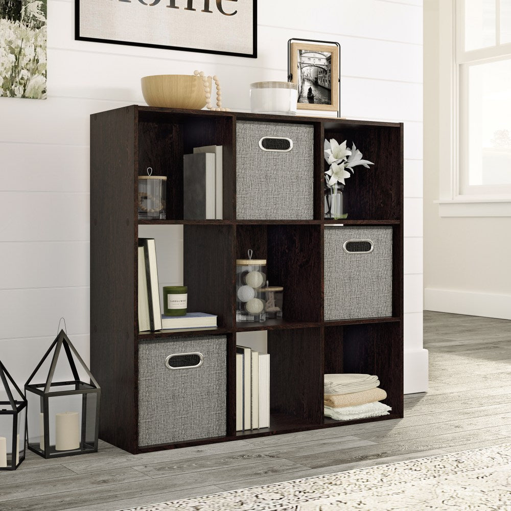 Sauder Select 36inH 9-Cube Storage Bookcase, Cinnamon Cherry