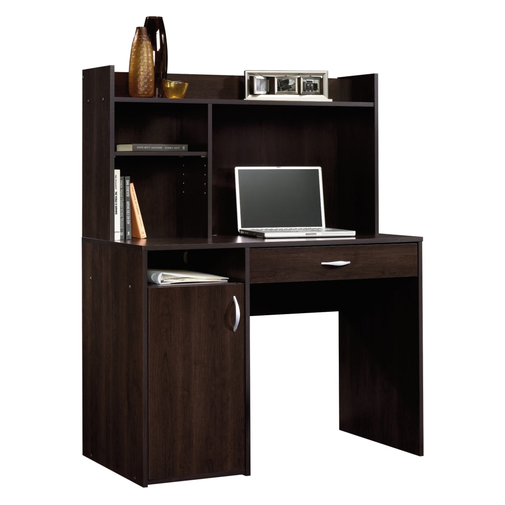 Sauder Beginnings 43inW Computer Desk With Hutch, Cinnamon Cherry