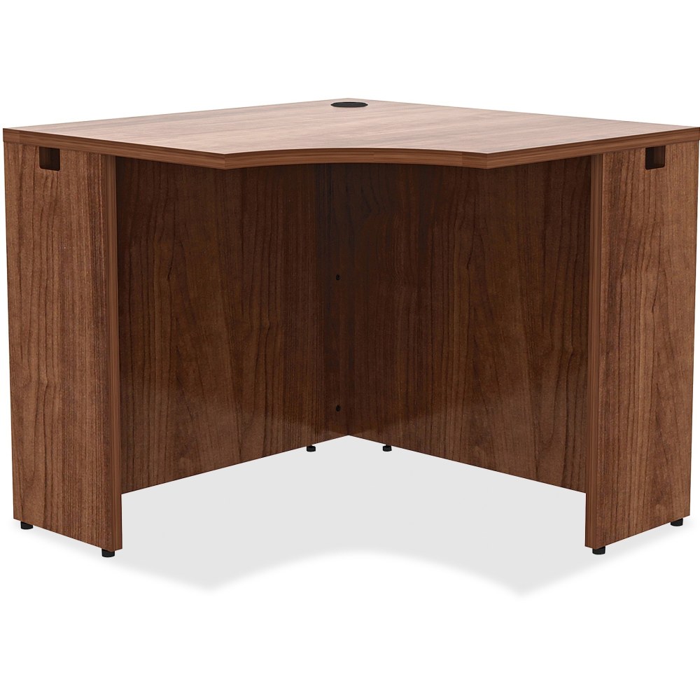 Lorell Essentials 34inW Corner Computer Desk, Walnut