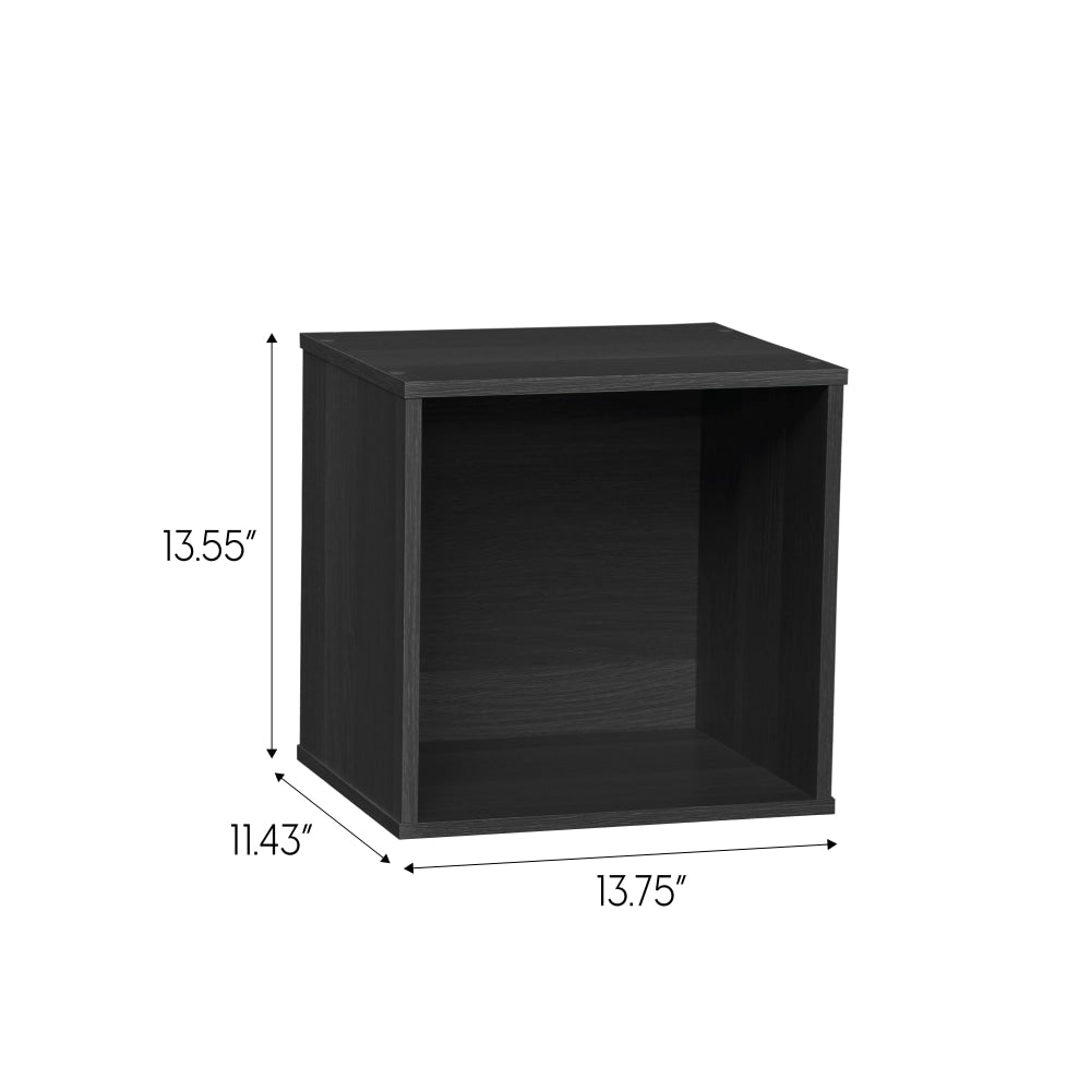 IRIS BAKU 14inH Modular Cube Storage Box With Door, Black