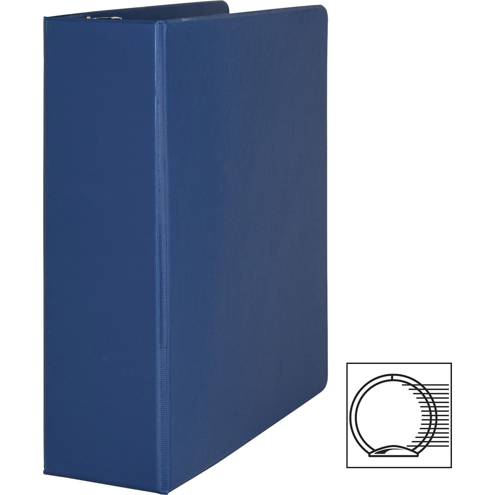 Business Source Basic 3-Ring Binder, 3in Round Rings, Dark Blue