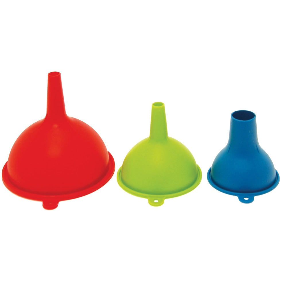 Starfrit Gourmet 3-Piece Silicone Funnel Set, 4-1/2in x 5in