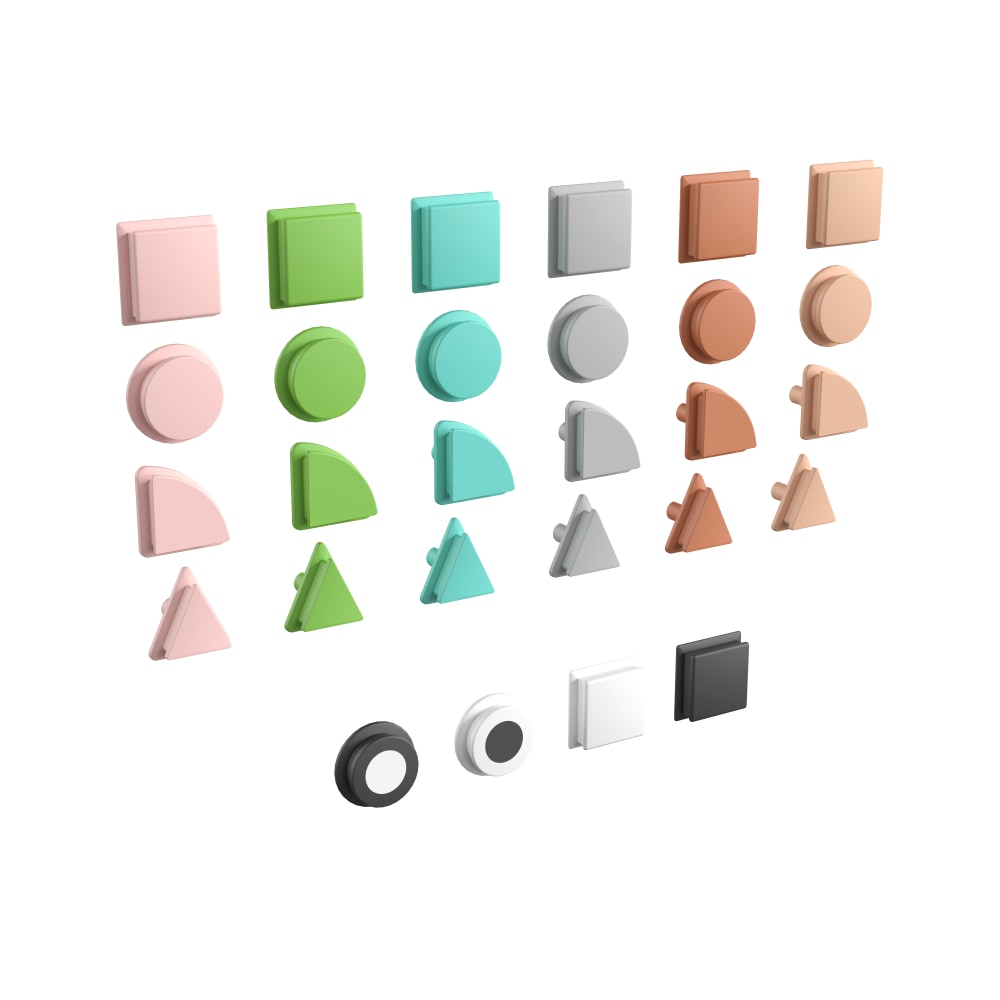 Flash Furniture Bright Beginnings Commercial Grade 256-Piece Shape Set For Modular STEAM Wall Systems, Multicolor Pastel