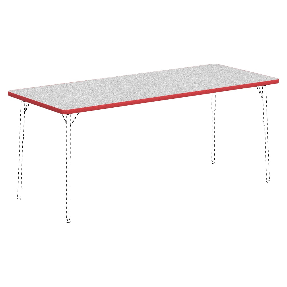 Lorell Classroom Rectangular Activity Table Top, 72inW x 30inD, Gray Nebula/Red