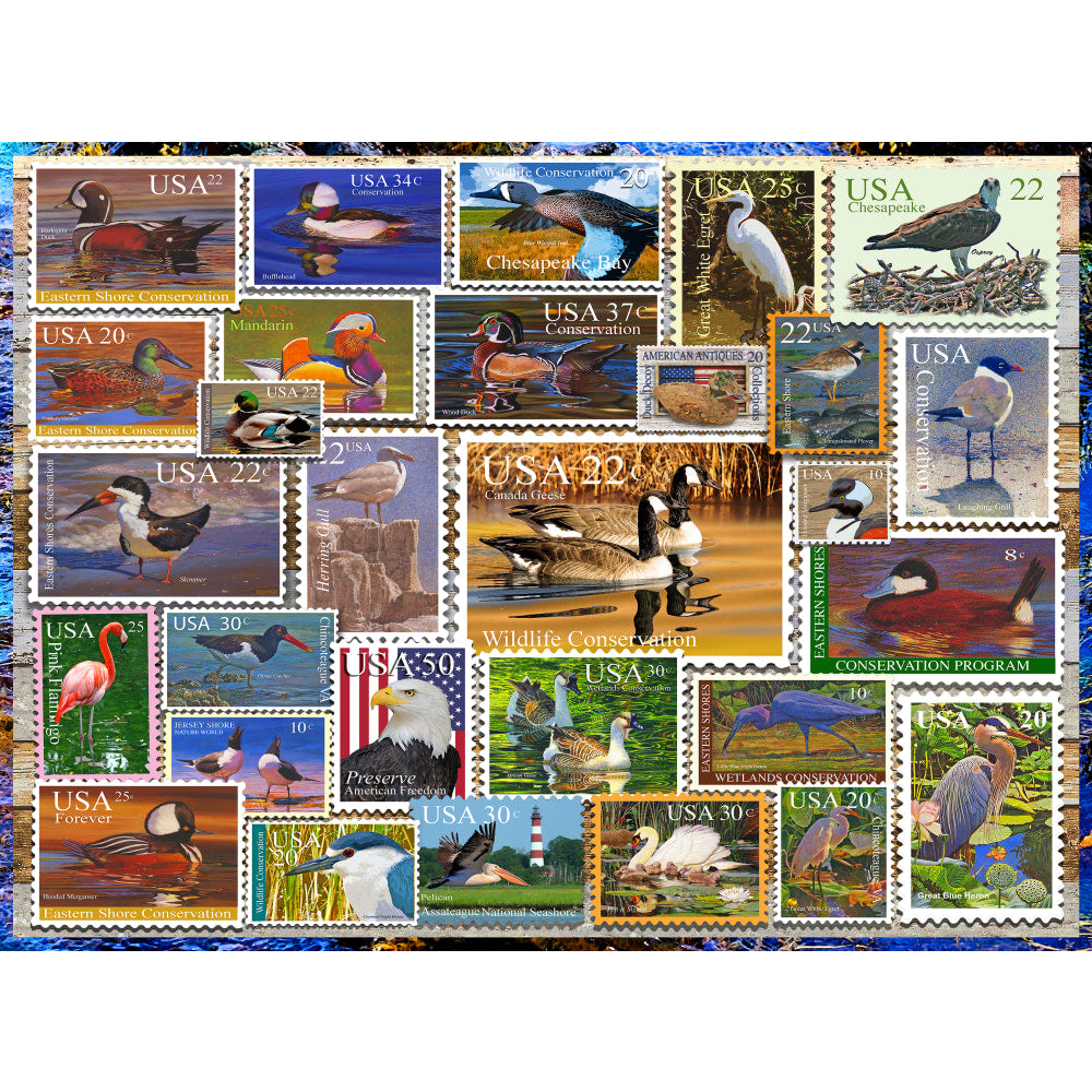 Willow Creek Press 1,000-Piece Puzzle, Birds of Our Shores Stamps