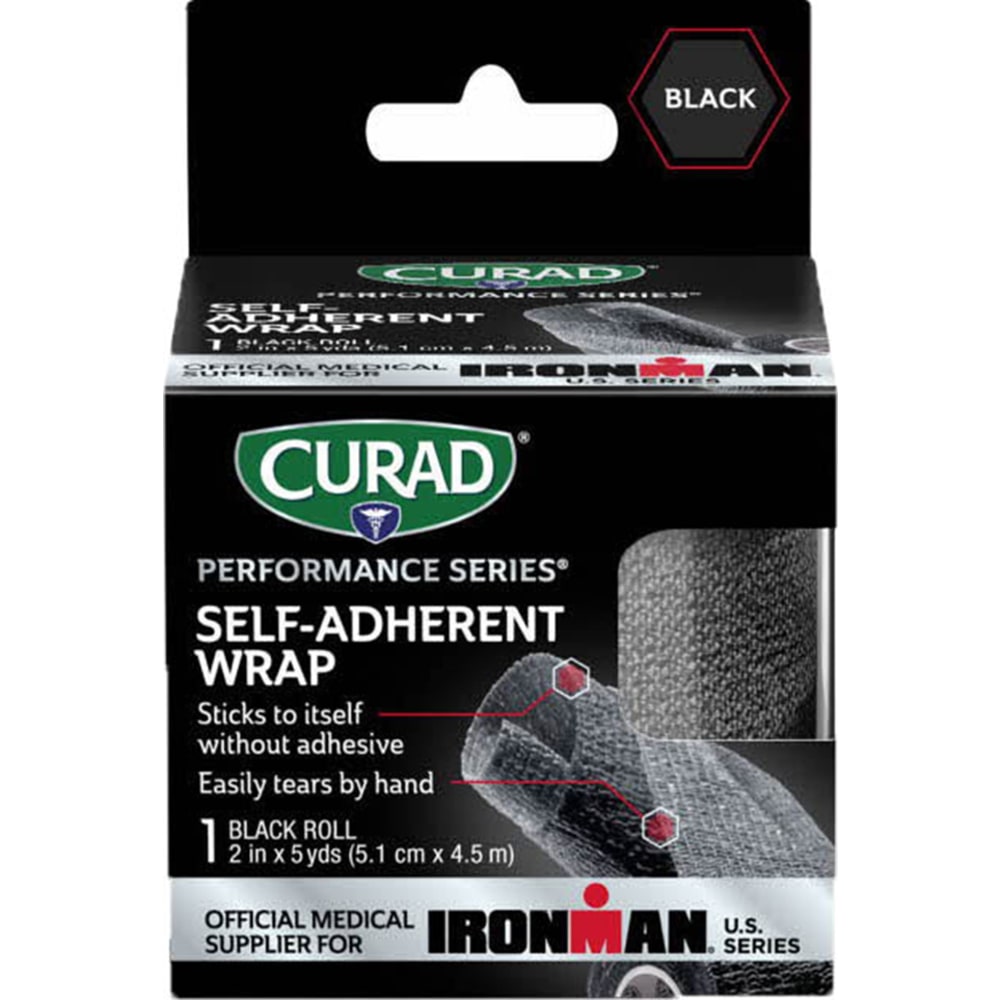 CURAD IRONMAN Performance Series Self-Adherent Wrap, Black, 2in x 5 Yards, Pack Of 24 Boxes