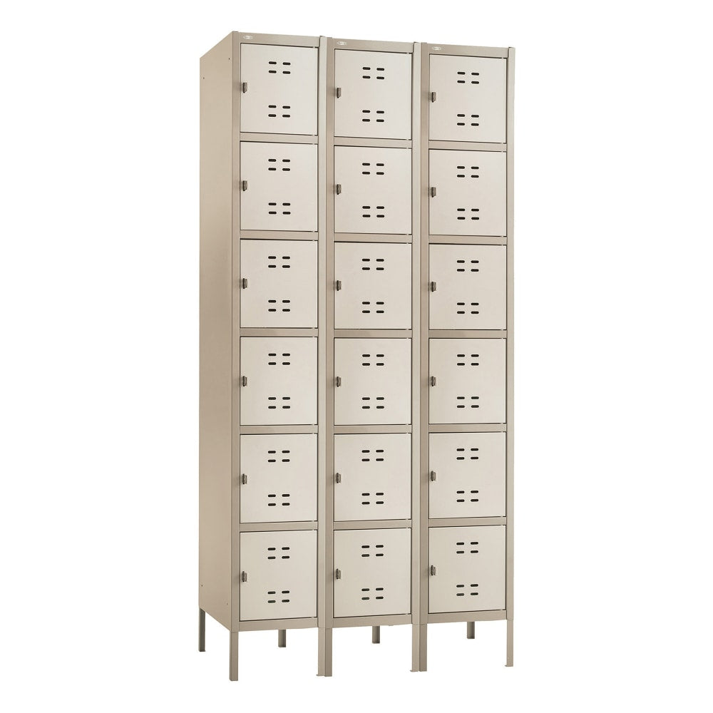 Safco Storage Lockers, 6-Box, Bank Of 3 Lockers, Tan