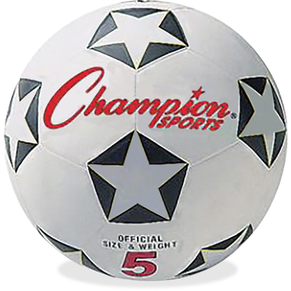 Champion Sports Size 5 Soccer Ball, White/Black/Red