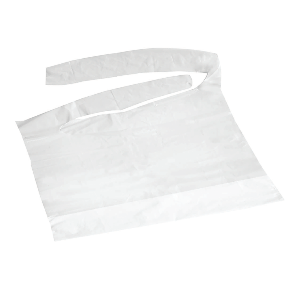 Medline Waterproof Plastic Bibs With Crumb Catchers, 16in x 24in, White, Case Of 500